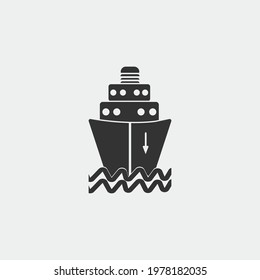 Ship vector icon illustration sign