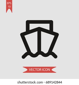Ship vector icon, illustration symbol