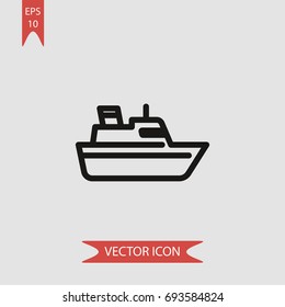 Ship vector icon, illustration symbol