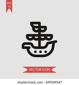 Ship vector icon illustration symbol