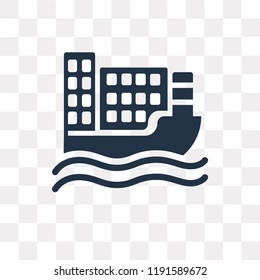 Ship vector icon isolated on transparent background, Ship transparency concept can be used web and mobile