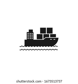 ship vector icon isolated on white