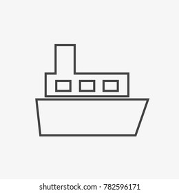 Ship vector icon isolated on light grey background