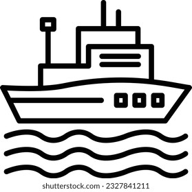 Ship Vector Icon Line Style