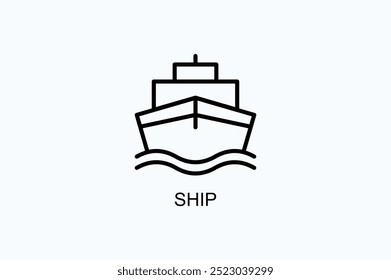 Ship Vector Icon Or Logo Illustration