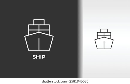 Ship Vector, Icon Or Logo Sign Isolated Symbol Illustration