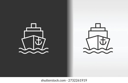 Vector de la nave, icono o logotipo signo aislado símbolo ilustración