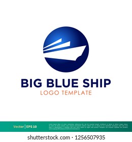 Ship Vector Icon Logo Template Illustration Design. Vector EPS 10.