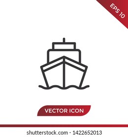 Ship vector icon in modern design style for web site and mobile app