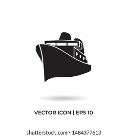 Ship vector icon in modern design style for web site and mobile app