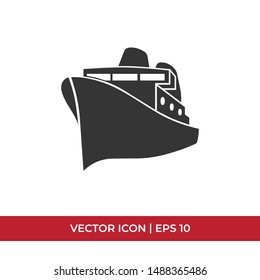 Ship vector icon in modern design style for web site and mobile app