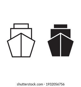 Ship vector icon on white background