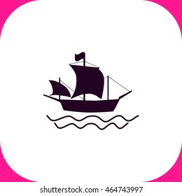Ship vector icon on white background.