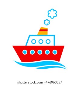 Ship vector icon on white background
