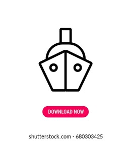 Ship vector icon, The outlined symbol of a vessel floating straight. Simple, modern flat vector illustration for mobile app, website or desktop app   