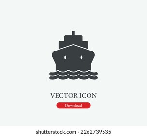 Ship vector icon. Symbol in Line Art Style for Design, Presentation, Website or Mobile Apps Elements, Logo. Ship symbol illustration. Pixel vector graphics - Vector