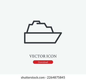 Ship vector icon. Symbol in Line Art Style for Design, Presentation, Website or Mobile Apps Elements, Logo. Ship symbol illustration. Pixel vector graphics - Vector