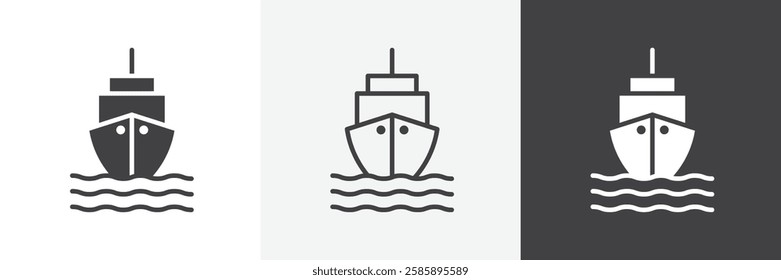 Ship vector icons collection graphic designs for ui designs