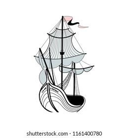 Ship vector illustration.