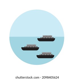 ship vector illustration design, suitable for commemorating tritura day, national and international day, flat, poster, real