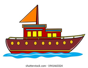 ship vector illustration,
isolated on white background.top view