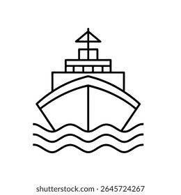 Ship Vector Images minimalist, line-art icon
