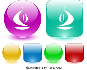 Ship. Vector interface element.