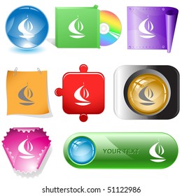 Ship. Vector internet buttons.
