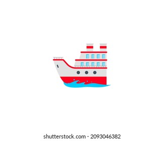 Icono aislado del vector de envío. Ilustración de Emoji. Emoticono del vector del buque de pasajeros
