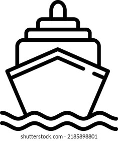 Ship Vector Line Icon Design