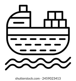 Ship Vector Line Icon Design