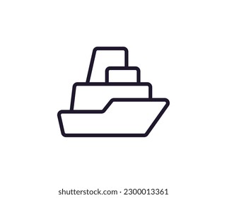 Icono de línea vectorial de envío. Logotipo de calidad premium para sitios web, diseño, tiendas en línea, empresas, libros, publicidad. Pictograma de contorno negro aislado en fondo blanco 