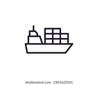 Ship vector line icon. Premium quality logo for web sites, design, online shops, companies, books, advertisements. Black outline pictogram isolated on white background 