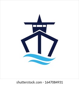 logotipo vectorial del buque gráfico abstracto moderno
