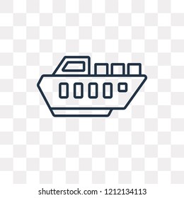 Ship vector outline icon isolated on transparent background, high quality linear Ship transparency concept can be used web and mobile