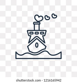 Ship vector outline icon isolated on transparent background, high quality linear Ship transparency concept can be used web and mobile