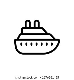 Ship vector outline illustration. baby toys icon.