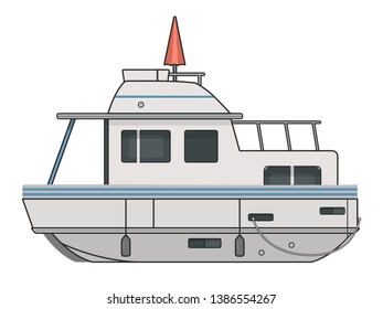 ship vector outline isolated illustration