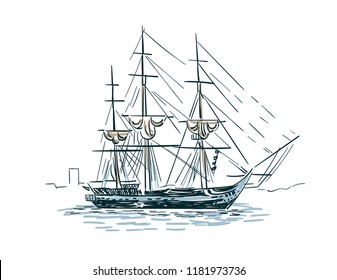 ship vector sketch