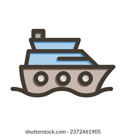 Ship Vector Thick Line Filled Colors Icon For Personal And Commercial Use.
