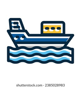 Ship Vector Thick Line Filled Dark Colors Icons For Personal And Commercial Use.
