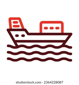 Ship Vector Thick Line Two Color Icons For Personal And Commercial Use.
