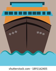 Ship, Ship vector, transportation ship unique design
