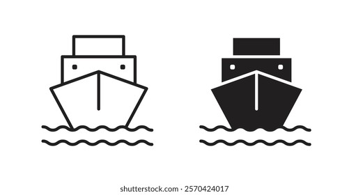 Ship vector web icons set