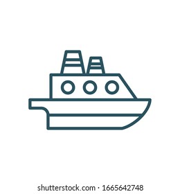 Ship vehicle line style icon design, Boat nautical transportation marine sea summer ocean and travel theme Vector illustration