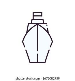 Ship vehicle line style icon design, Boat nautical transportation marine sea summer ocean and travel theme Vector illustration