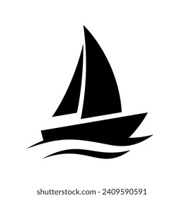 Ship or vessel icon. Symbol of travel and navigation. Attribute of pirates or navy. Vehicle.