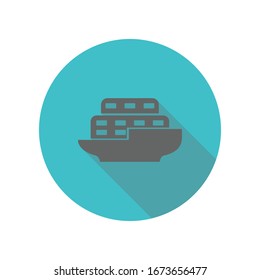 Ship, vessel long shadow icon. Simple glyph, flat vector of transport icons for ui and ux, website or mobile application