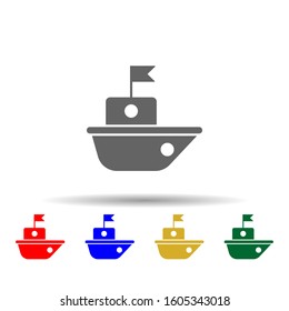 Ship, vessel multi color style icon. Simple glyph, flat vector of transport icons for ui and ux, website or mobile application