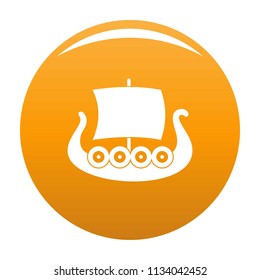 Ship viking icon. Simple illustration of ship viking vector icon for any design orange